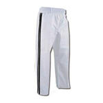 Boxing Kickboxing Muay Thai Pants White - Black Strips