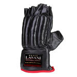 FINGER LESS LEATHER PUNCH BAG GLOVES - BLACK