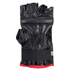 FINGER LESS LEATHER PUNCH BAG GLOVES - BLACK