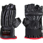 FINGER LESS LEATHER PUNCH BAG GLOVES - BLACK